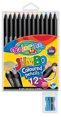 Zdjęcie produktu dla Kredki Jumbo 12 kolorów z temperówką Patio Colorino Kids