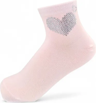 Produktbild von styleBREAKER Damen Socken mit Strass Herz Applikation | knöchellang mit Elastikbund | weicher Baumwoll-Mix | One Size 36-41 EU