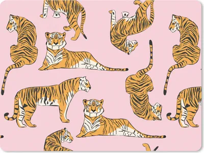 Produktbild von MuchoWow® Mauspad Mousepad Muster - Tiger - Tiere 40x30 cm - Mousepads - Maus Mat - Pad - Mausunterlage - Anti Rutsch