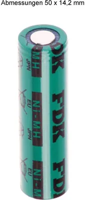 Produktbild von Sanyo FDK Flat Top HR-AAU NiMH Akku 1,2V 1650mAh / AA ohne Lötfahne