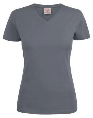 Productafbeelding van Printer - "Heavy" T-shirt voor dames, V-hals, katoen, model ET628 (maat M) (staalgrijs)