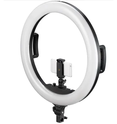 Produktbild von Bresser - F004355 - STR-48B Zweifarbiges LED-Ringlicht, 48W, dimmbar, mit Halterung für Kamera und Smartphone