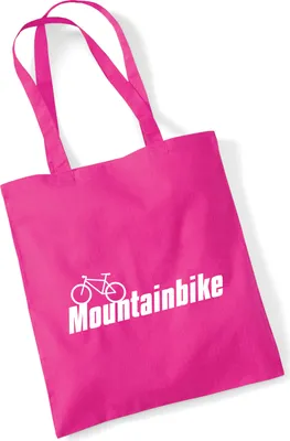 Produktbild von Huuraa Jutebeutel Mountain Bike Fahrrad 10 Liter Fuchsia Baumwolle Tasche Geschenkidee