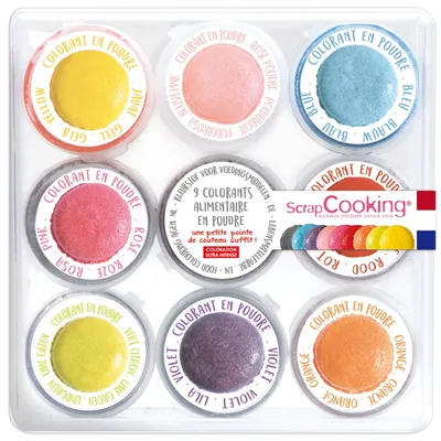 Produktbild von ScrapCooking 9er Set Lebensmittelfarben Pulver - Essbar für