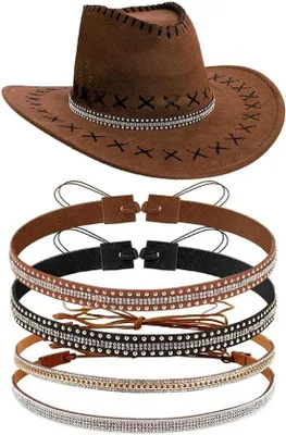 Produktbild von Western Cowboy-Hut mit Glamour-Effekt für Damen - Stilvolle Strass-Hut mit Bling-Effect