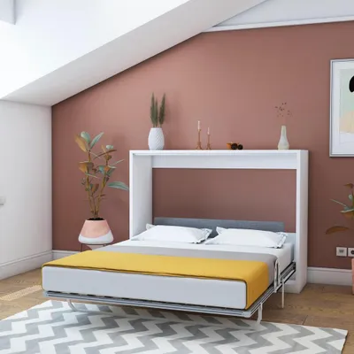 Immagine prodotto di Letto matrimoniale pieghevole a scomparsa salvaspazio Capsule bianco 164x52x120H