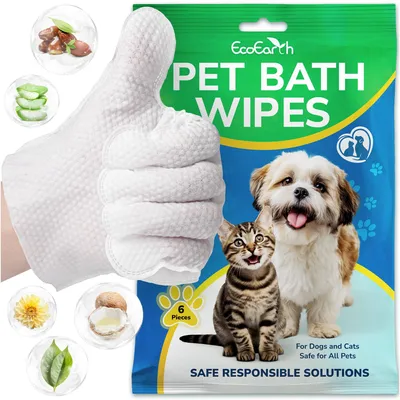 Immagine prodotto di Salviettine per animali domestici - Salviettine per cani - Set da 6 - Ipoallergeniche - Monouso