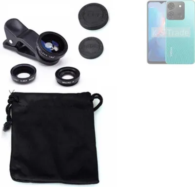 Produktbild von K-S-Trade Smartphone Kamera Linsen Set Kompatibel mit Infinix Smart 7 (X6517) 3in1 Clip-On Kamera Adapter Macro Weitwinkel FishEye Fischauge Objektiv