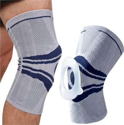 Obrázek produktu pro FIT4MED | STABILIZAČNÍ OBVAZ NA KOLENO KOMPRESNÍ – Obvaz na koleno XL – 3D úplet, 360° komprese, meniskusové křídlo, dvojité boční pružiny, prodyšný