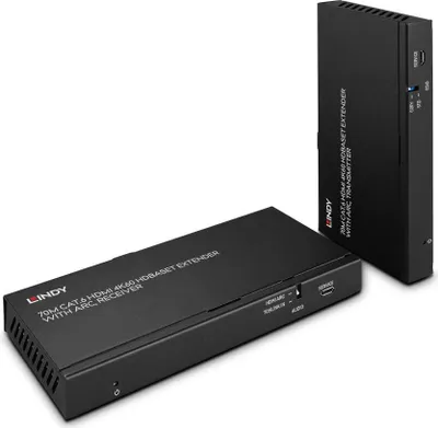 Immagine prodotto di Lindy 70m Cat.6 HDMI 4K60, audio, IR e RS-232 Estensore HDBaseT con ARC