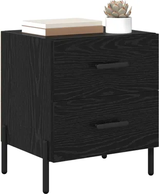Image de vidaXL Table de nuit noir imitation chêne 40 x 35 x 47,5 cm Bois composite