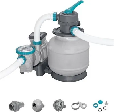 Produktbild von Sandfilteranlage, 8327 L/h, für Pools bis 54 m³, Bestway, mit Vorfilter, 6-Wege-Ventil