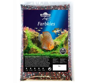 Produktbild von Dehner Aqua Aquarienkies Rio, Körnung 2 - 3 mm, 5 kg, rot/schwarz/weiß