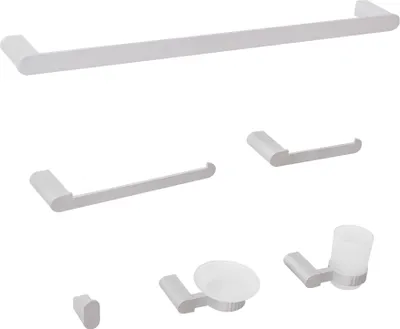 Produktbild von BELIANI Badezimmer-Halter-Set Silber Aluminium 6-Teilig Modern Badaccessoires Hardware-Set WC-Garnitur WC-Accessoires-Set Badausstattung Badzubehör