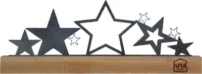 Produktbild von UNUS Deko-Aufsteller Sterne aus Metall mit Bambus schwarz