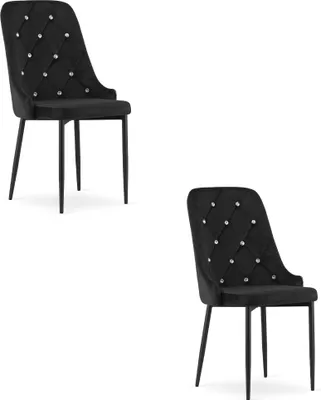 Obrázok produktu pre Brusnicové stoličky Valora AMORE - čierne nohy x2 | Rich Velvet Accent stoličky (sada 2 ks)