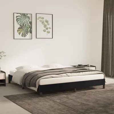 Produktbild von The Living Store Bettgestell Schwarz 180×200 cm Samt