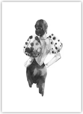 Produktbild von Poster - Poster ohne Rahmen - Frau Aquarell Schwarz - 50x70 cm - Wand Bild - Wanddeko - Wandbilder - Kunstposter - Wandposter - Bilder - Kunstdruck - Wanddekoration - Wandbild - P2XPA50x70-4805