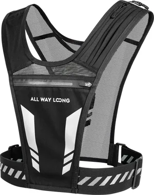 Produktbild von Laufweste mit Flaschenhalter & wasserdichter Handyhalterung – Running Vest – Trail-Rucksack – Schwarz