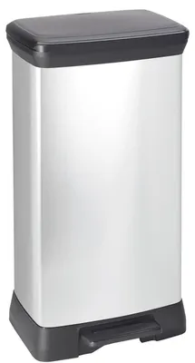 Zdjęcie produktu dla Curver 50L, 50 l, Kwadrat, Plastik, Czarny, Srebrny, Pedał, 390 mm
