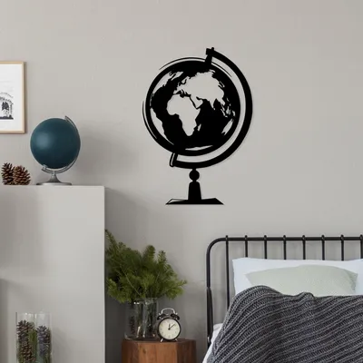 Produktbild von Wallity, World- SKL2560, Schwarz, Sonstige Wohndekorationen, 44 x 70 cm, 100% Metall (Dicke: 1