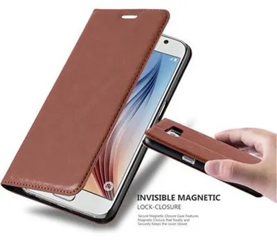 Image de Cadorabo Housse pour Samsung Galaxy S6 Housse de protection marron Etui pour téléphone portable Case Cover Fermeture magnétique