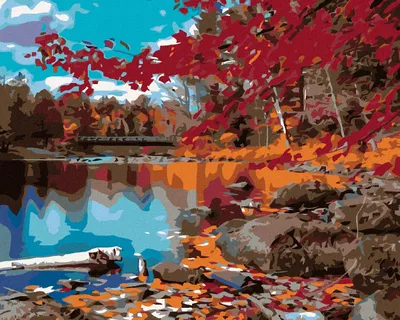 Produktbild von Zuty - Malen nach Zahlen - ROTER HERBST, 40x50 cm, mit Keilrahmen (bereits gespannt)