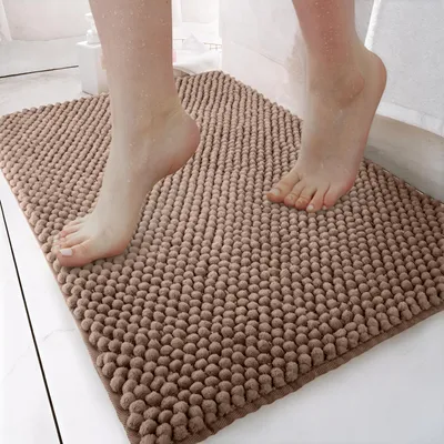 Produktbild von Dariana Badematte Ananas 50x80 cm Kakaobraun - Rutschfester Badezimmerteppich, Weich
