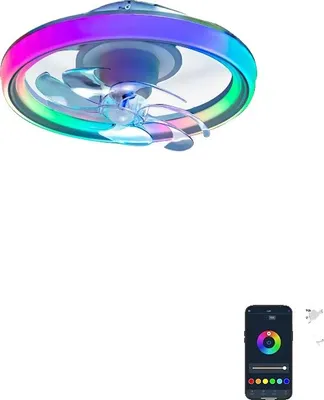 Produktbild von Deckenventilator, Smarte Steuerung, RGB-Beleuchtung, Deckenventilatorlicht