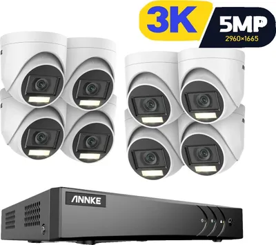 Obrázek produktu pro Bezpečnostní kamerový systém, rozlišení 5MP, možnost nočního vidění, 16CH DVR 8 kamer, žádný