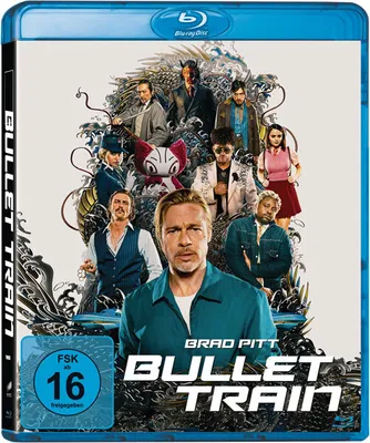 The cover art for the Blu-ray movie 'Bullet Train', featuring the main cast.