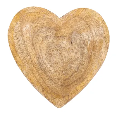 Produktbild von Holz-Teller Herz 20x20cm Mangoholz Dekoteller Holzschale Herzform Tischdeko Natur