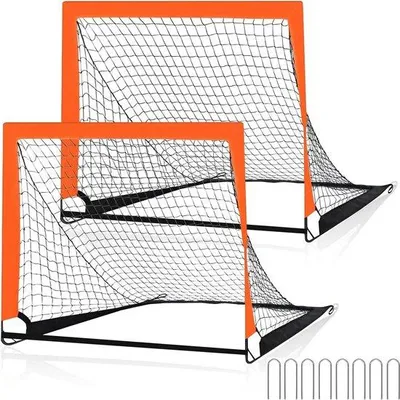 Productafbeelding van Voetbaltrainingstools voor kinderen - duurzaam en slagvast - Set van 2 - Glasvezelstangen - 120 x 90 cm