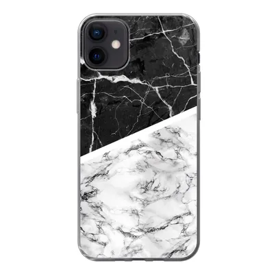 Produktbild von MuchoWow® Handyhülle Schutzhülle Hülle für iPhone 12 mini Marmor - Schwarz - Weiß Silikon Softcase Handy Hülle - Bild