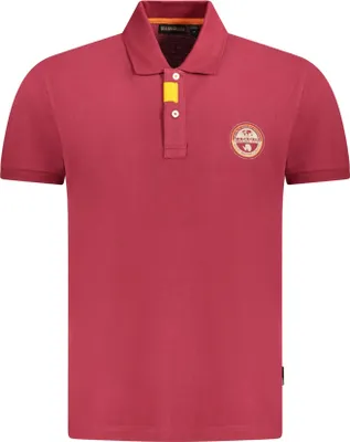 Produktbild von Herren Kurzarm Poloshirt - Rot, Relaxed Fit, Kontrastdetails