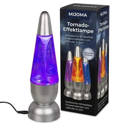 LED-Tischlampe mit Wasserwirbel-Effekt, 29 cm, Retro-Design