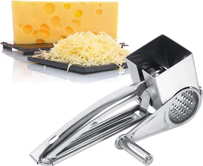 Obrázok produktu pre Strúhačka na syr, nerezová oceľ, multifunkčná, s rotačným mechanizmom, pre kuchyňu