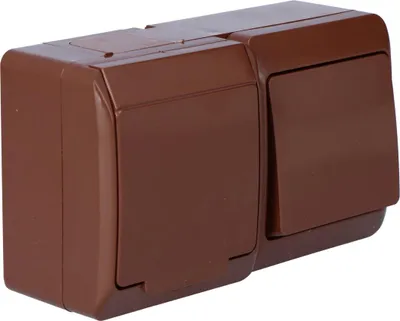 Produktbild von Elektro-Plast | Einzelsteckdose IP44 - Braun - Wetterfest - Kindersicherung - Montagefreundlich