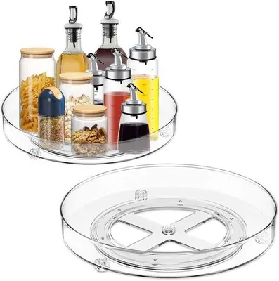 Produktbild von Unyqoos® Transparent drehbares Küchenregal für effiziente Kräuter- und Lebensmittelaufbewahrung