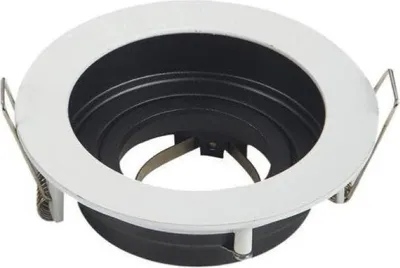 Image de Support Spot Encastrable GU10 Orientable Rond Blanc/Noir