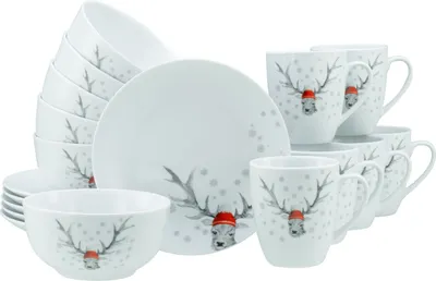 Obrázok produktu pre CreaTable, 21498, Luna Hirsch, raňajkový set 18-dielny, porcelán