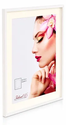Produktbild von 3D Objektrahmen Holz Bilderrahmen Wanddeko Collage Poster Shirt Trikot Rahmen HR - Farbe: Weiß | Format: 50x70