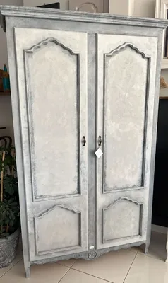 Obrázok produktu pre Casa Padrino šatníková skriňa vo vidieckom štýle sivá 111 x 40 x v. 194 cm - Šatníková skriňa z masívu vo vidieckom štýle s 2 dverami - Nábytok z masívu vo vidieckom štýle