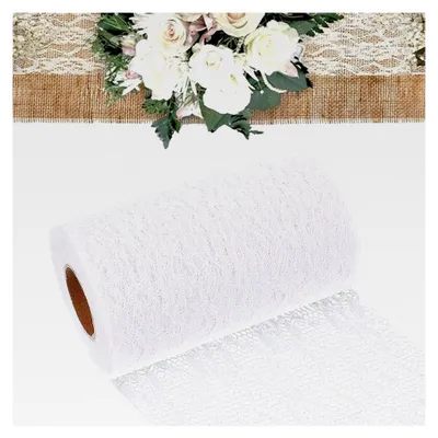 Produktbild von Tischläufer Spitze 15cm x 22m in Weiß für festliche Anlässe