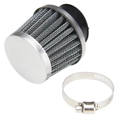 Image de Filtre à air sport 32 mm chrome métal pour moto scooter cyclomoteur