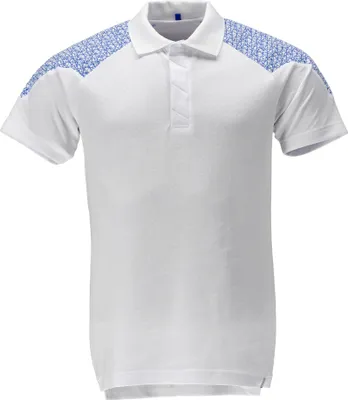 Produktbild von Mascot Polo-Shirt, Kurzarm Polo-shirt Gr. S, weiss/azurblau