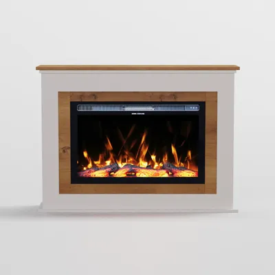 Produktbild von Garlivo Elektrokamin 'BARI Weiss' | LED Standkamin in weiss mit Heizung (1500 W) | HxBxT: 87,7x106x27cm