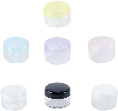 Imagen del producto de Pequeños recipientes para viajes, ligeros y con diseño hermético, de 5 gramos. Ideales para productos cosméticos