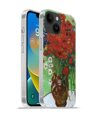 Produktbild von MuchoWow® Handyhülle Schutzhülle Hülle für Apple iPhone 14 - Softcase Vase mit roten Mohnblumen und Gänseblümchen - Vincent van Gogh Silikon Softcase Handy Hülle - Mobiltelefonhülle