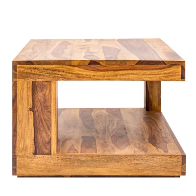 Produktbild von cagü: Exklusiver Design Couchtisch  [AGRA] Sheesham Massivholz 60cm x 60cm Quadratisch